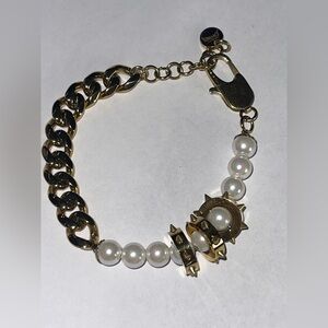 Rare Romance MICRO SPIKE PEARL BRACELET unisex Gold stainless steal